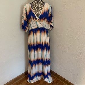 Pink Owl Double V Maxi dress